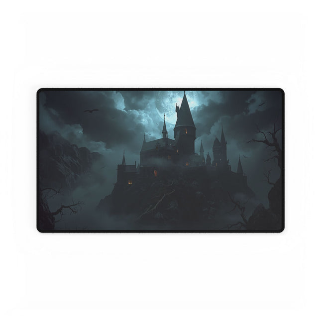 Dark Wizard Castle, Haunted Fantasy Style Playmat, 24"X14" For Table Top Gaming, TCG Playmat, Magic Playmat, Gamer Gift, DND Accessory