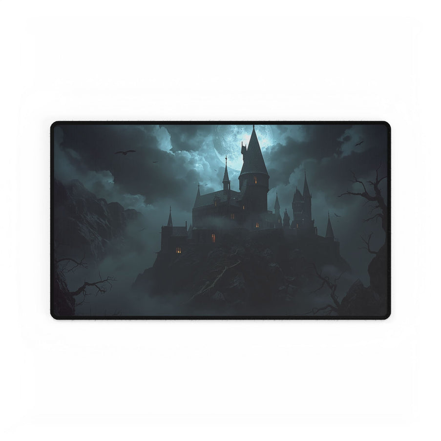 Dark Wizard Castle, Haunted Fantasy Style Playmat, 24"X14" For Table Top Gaming, TCG Playmat, Magic Playmat, Gamer Gift, DND Accessory