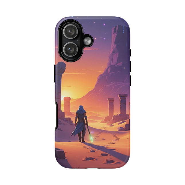 Phone Case with Desert Mage Design, Tough Cases, Fantasy Art Phone Cover, Adventure Gift, Sunset Landscape, Unique Accessory