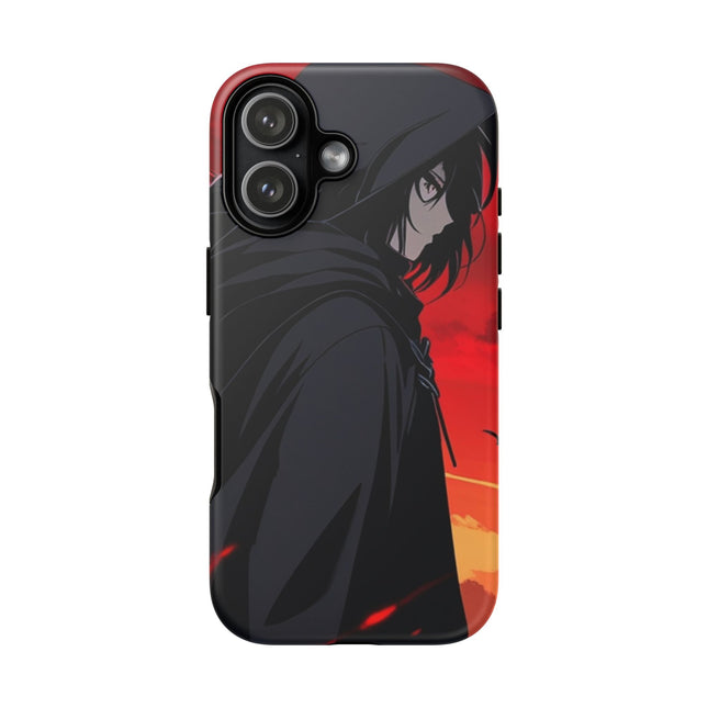 Phone Case with Anime Shadow Warrior Design, Tough Cases, Dark Aesthetic Phone Cover, Manga Art, Gift for Anime Fans