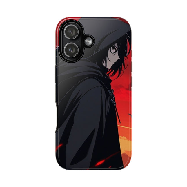 Phone Case with Anime Shadow Warrior Design, Tough Cases, Dark Aesthetic Phone Cover, Manga Art, Gift for Anime Fans