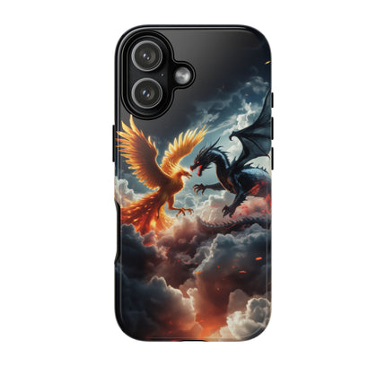 Phone Case with Phoenix and Dragon Design, Tough Cases, Dragon Gifts, Phone Accessories, Fantasy Theme, Unique Phone Cover