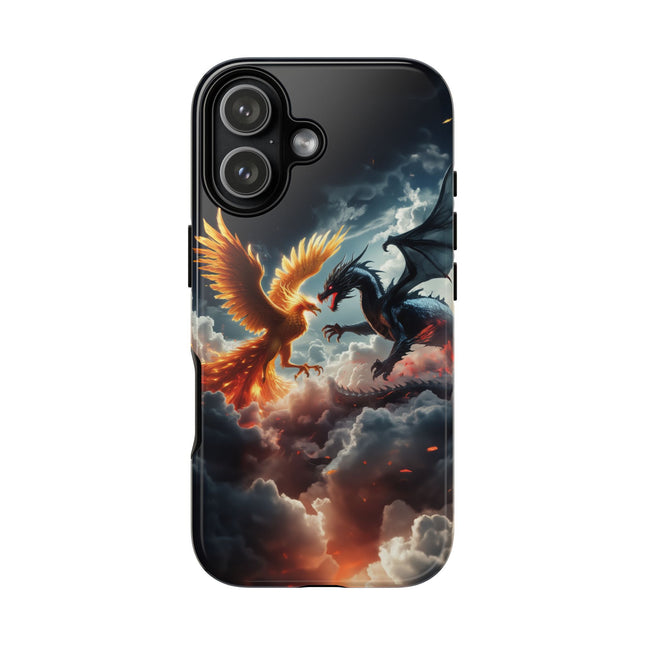 Phone Case with Phoenix and Dragon Design, Tough Cases, Dragon Gifts, Phone Accessories, Fantasy Theme, Unique Phone Cover