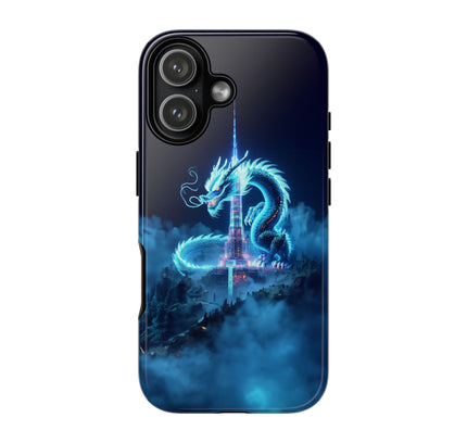 Phone Case with Blue Dragon Design, Tough Cases, Fantasy Art Phone Cover, Dragon Gifts, Mythical Creature, Unique Phone Accessory
