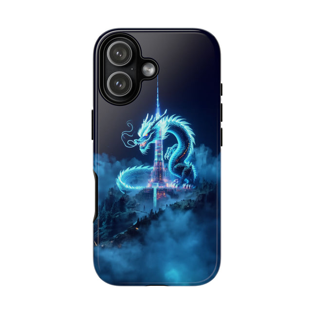 Phone Case with Blue Dragon Design, Tough Cases, Fantasy Art Phone Cover, Dragon Gifts, Mythical Creature, Unique Phone Accessory