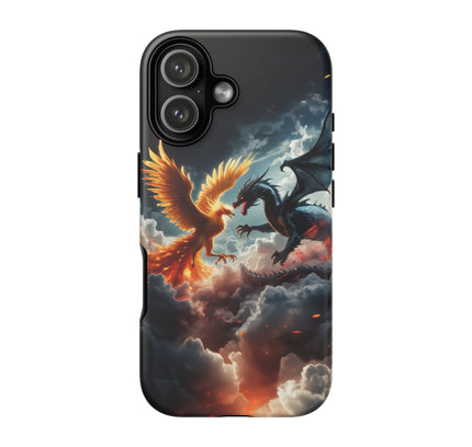Phone Case with Phoenix and Dragon Design, Tough Cases, Dragon Gifts, Phone Accessories, Fantasy Theme, Unique Phone Cover