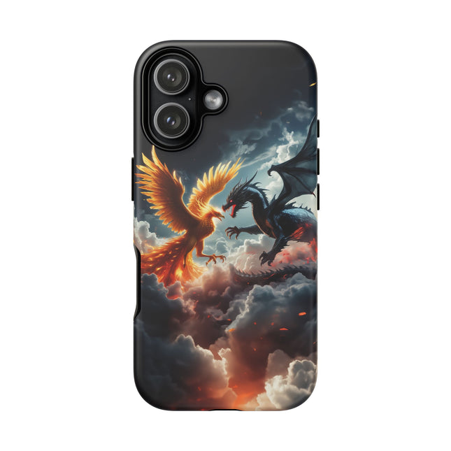 Phone Case with Phoenix and Dragon Design, Tough Cases, Dragon Gifts, Phone Accessories, Fantasy Theme, Unique Phone Cover
