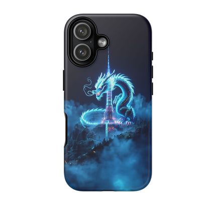 Phone Case with Blue Dragon Design, Tough Cases, Fantasy Art Phone Cover, Dragon Gifts, Mythical Creature, Unique Phone Accessory