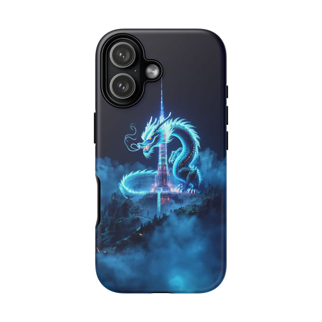 Phone Case with Blue Dragon Design, Tough Cases, Fantasy Art Phone Cover, Dragon Gifts, Mythical Creature, Unique Phone Accessory